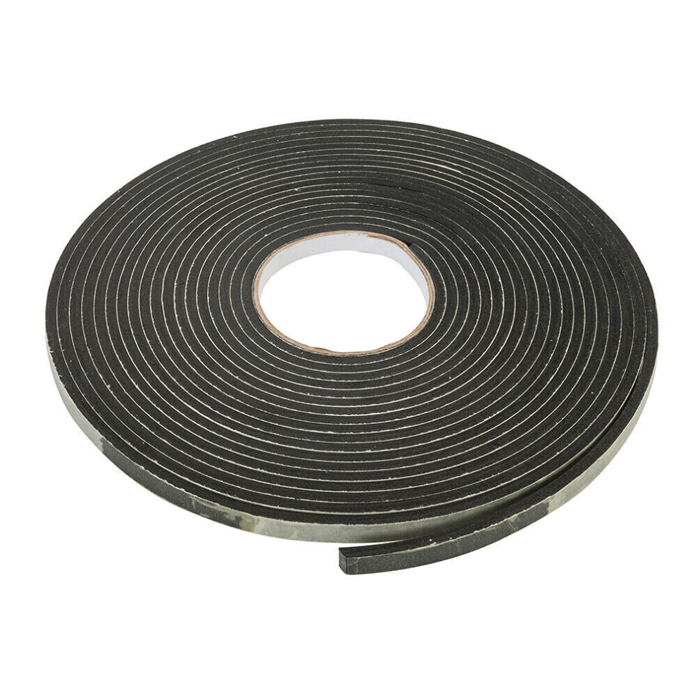 10.5m BLACK Self Adhesive EVA Foam Sticky Strip Tape Seals 3-8mm Door Window Gap