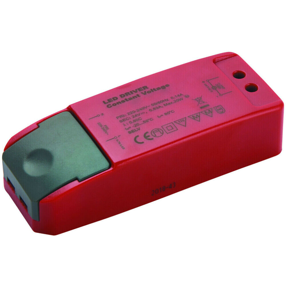 RED 24V DC 20W Constant Voltage LED Driver / Transformer Light Power Converter