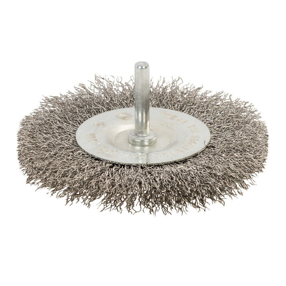 100mm Rotary Stainless Steel Wire Flat Brush 6mm Power Drill Shank Chuck Metal