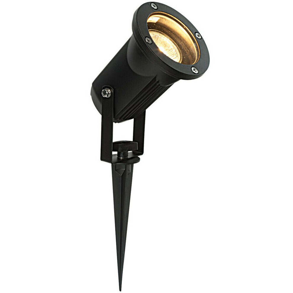 Loops Ip44 Outdoor Ground Spike Lamp Wall & Sign Garden Gu10 Matt & Glass Light/Black