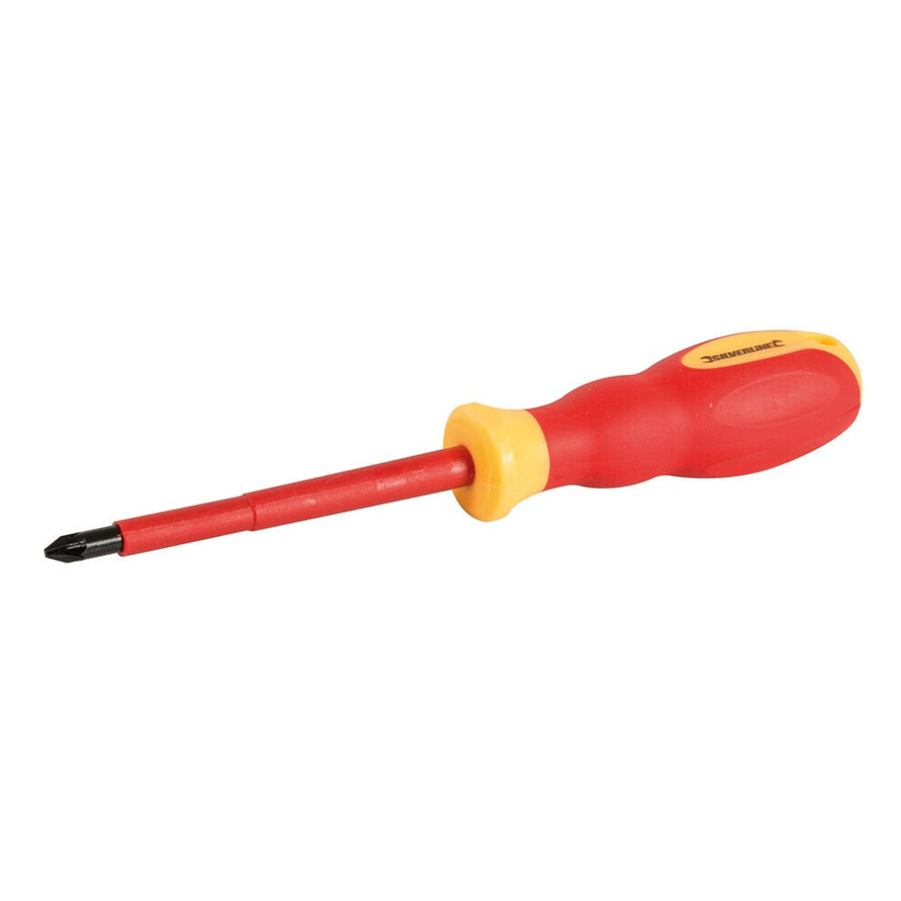 VDE PZ2 x 100mm Electric Safe Pozidriv Screwdriver Electricians Rubber Handle