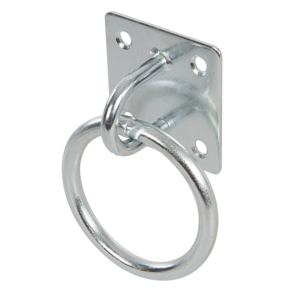 50mm Galvanised Steel Ring on Face Plate Wire Rope Lashing Cable Loop Mount