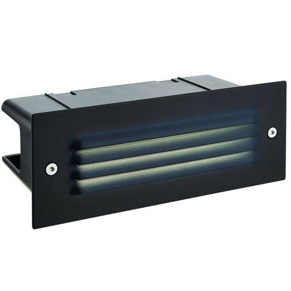 Loops Ip44 Led Full Brick Textured & Louvre Slotted Grill 3.5W Cool Light/Black/White