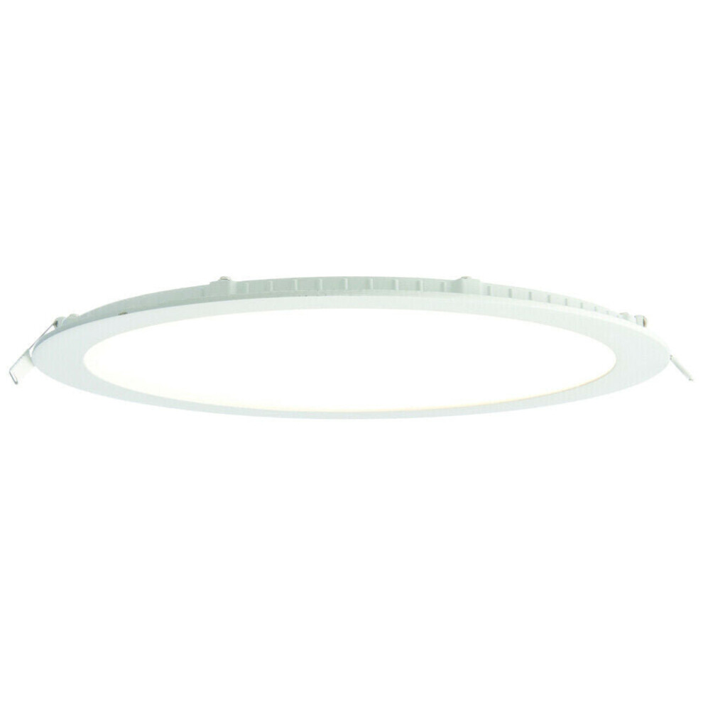 Loops Ultra Slim Round Flush Ceiling 24W Cool Led 4000K Corridor Lamp Light/White