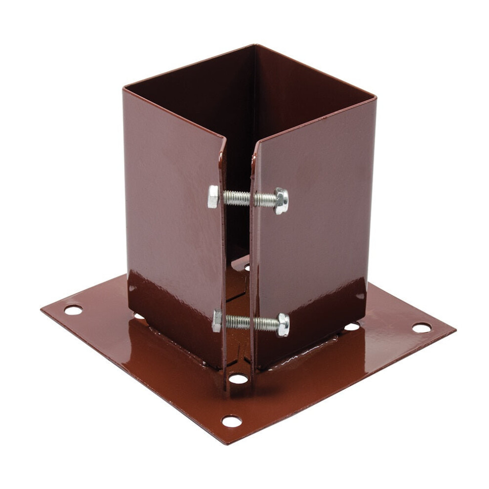 100 X 100Mm Bolt Down Fence Post Base Plate Shoe Flat Hard Ground Mount Bracket 5056199848980