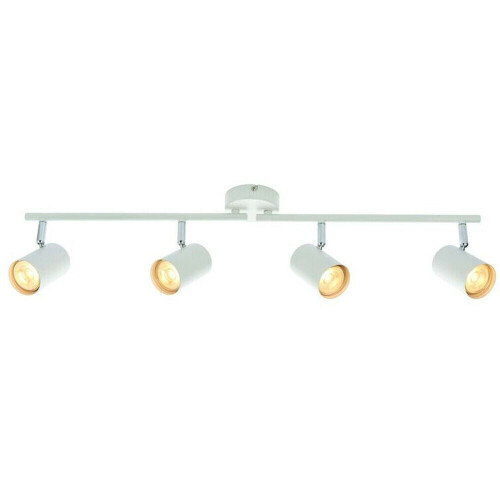 Loops 4 Way Adjustable Ceiling Spotlight Matt White Quad GU10 Kitchen Bar Downlight