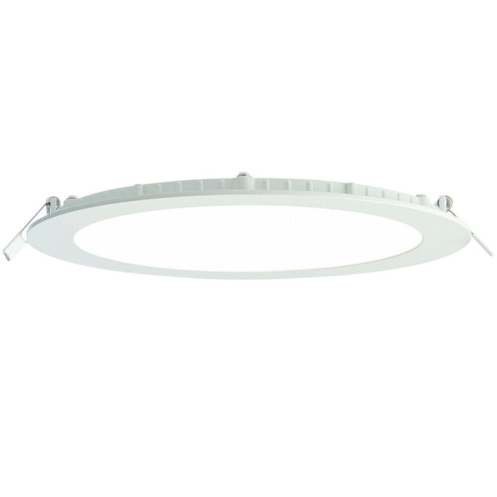 Loops Ultra Slim Round Flush Ceiling Light 18W Cool White Led 4000K Corridor Lamp
