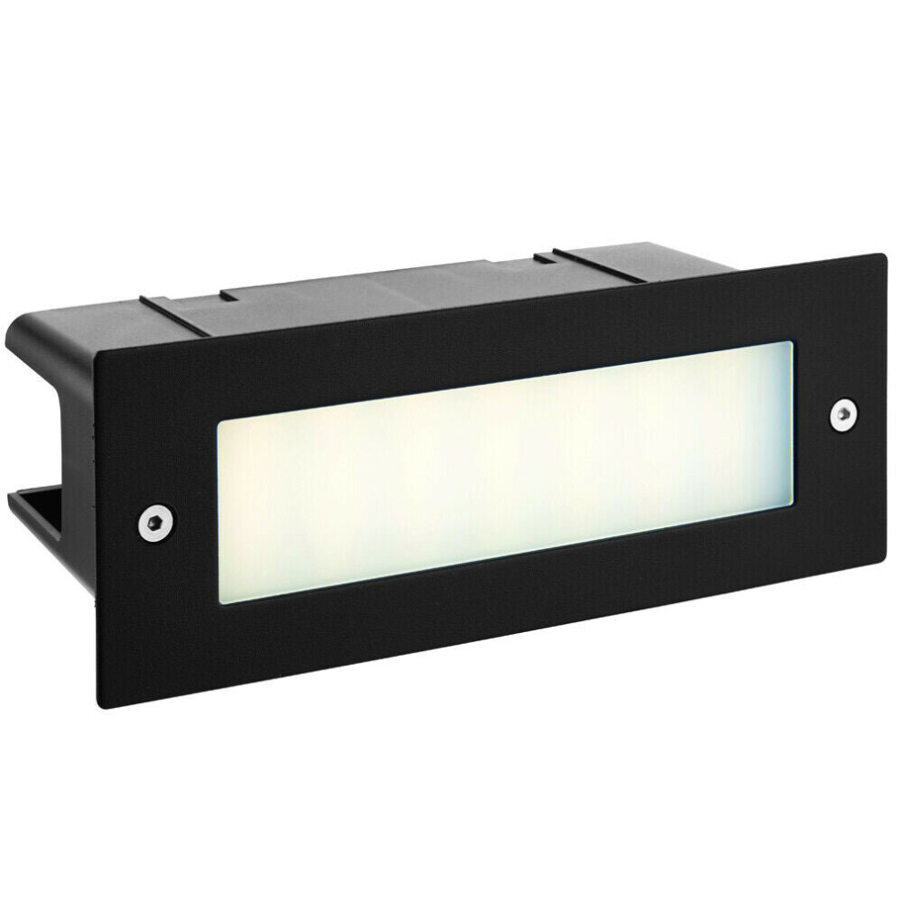 Loops Ip44 Led Full Brick Textured & Plain Frosted Glass 3.5W Cool Light/Black/White