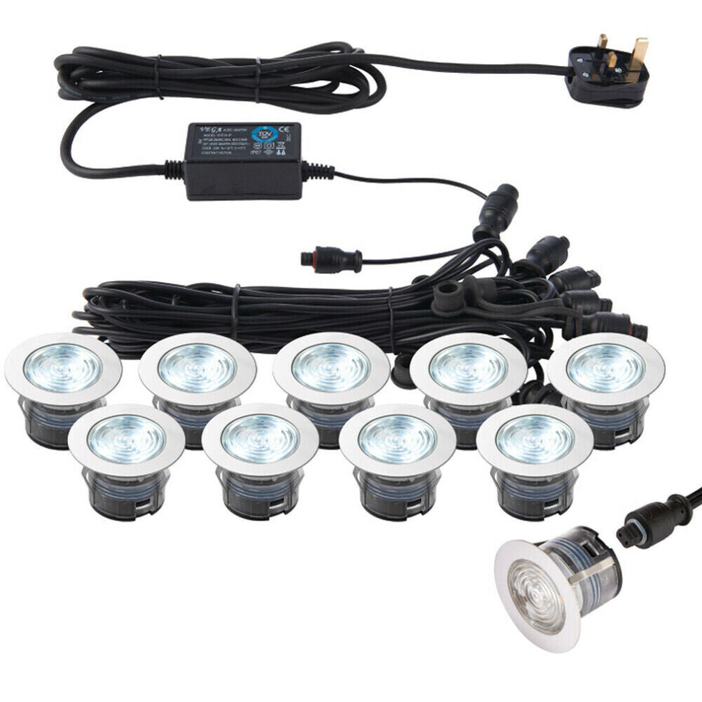 Loops Ip67 Outdoor Decking Plinth Lights 10X 45Mm Colour Changing Daylight Lamp Blue