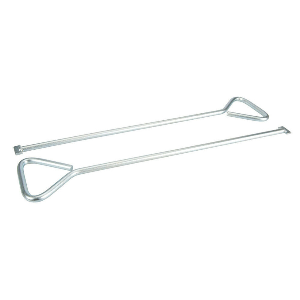 2x 620mm Heavy Duty Manhole Cover Key Zinc Plated Steel Drainage Lifting Tool