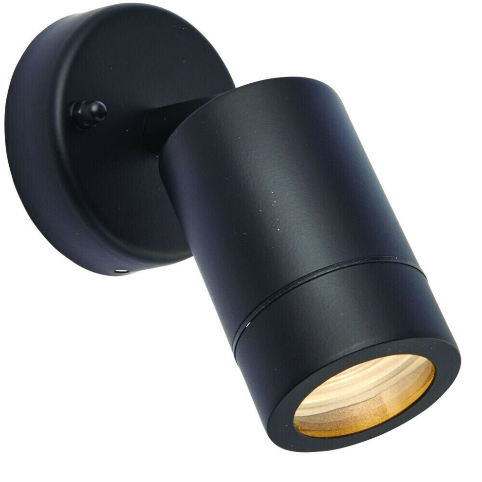 Loops Ip44 Outdoor Adjustable Spotlight Matt Gu10 Dimmable Accent Downlight Black