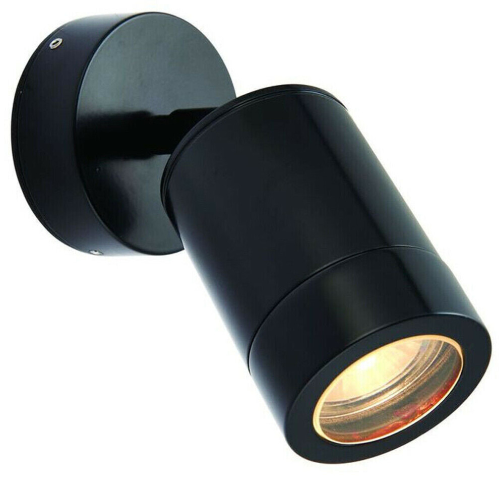 Loops Ip65 Outdoor Adjustable Spotlight Satin Gu10 Dimmable Accent Downlight Black