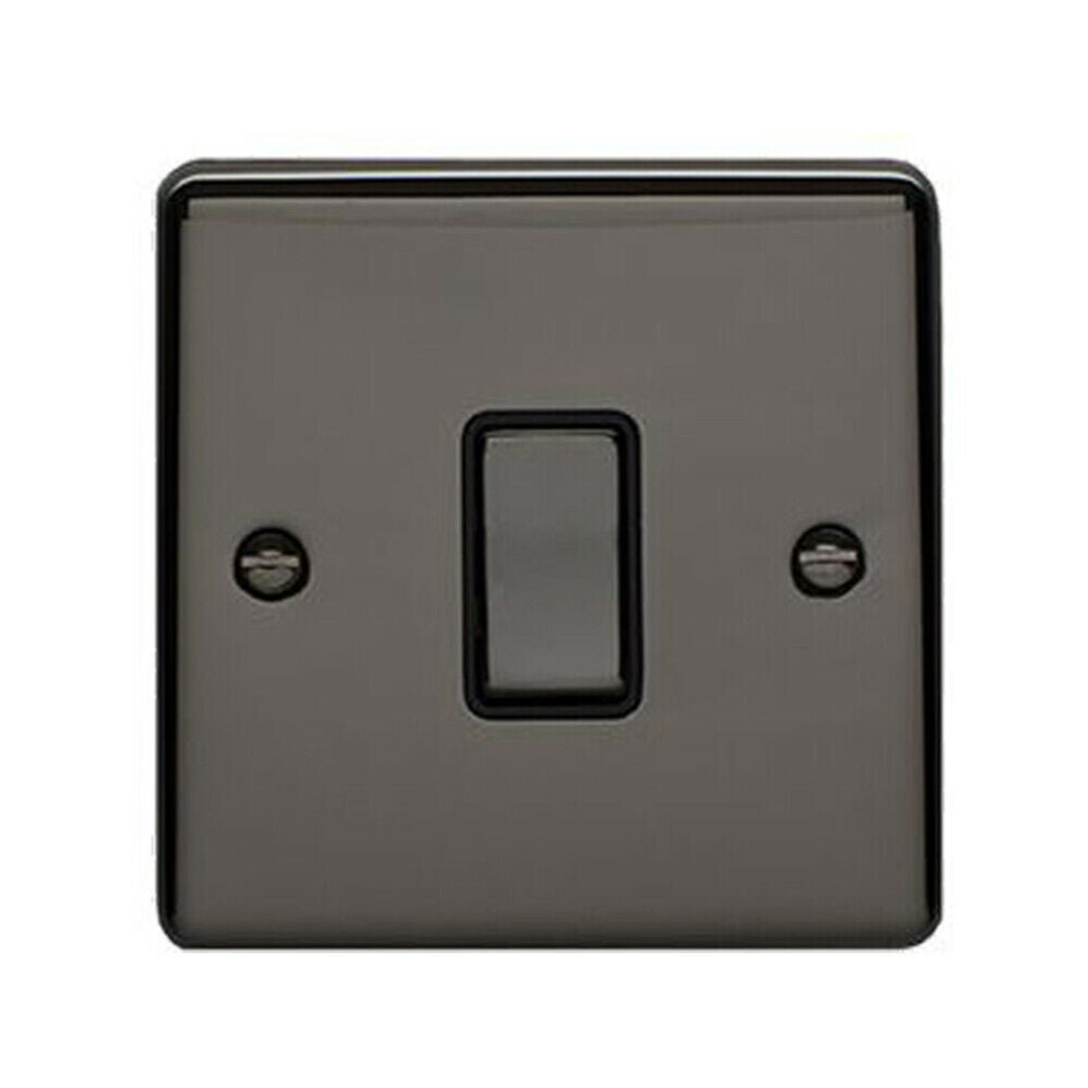 1 Gang 20A Dp Single Switch Black Nickel & Black Trim Appliance / Boiler Power 5056524221129