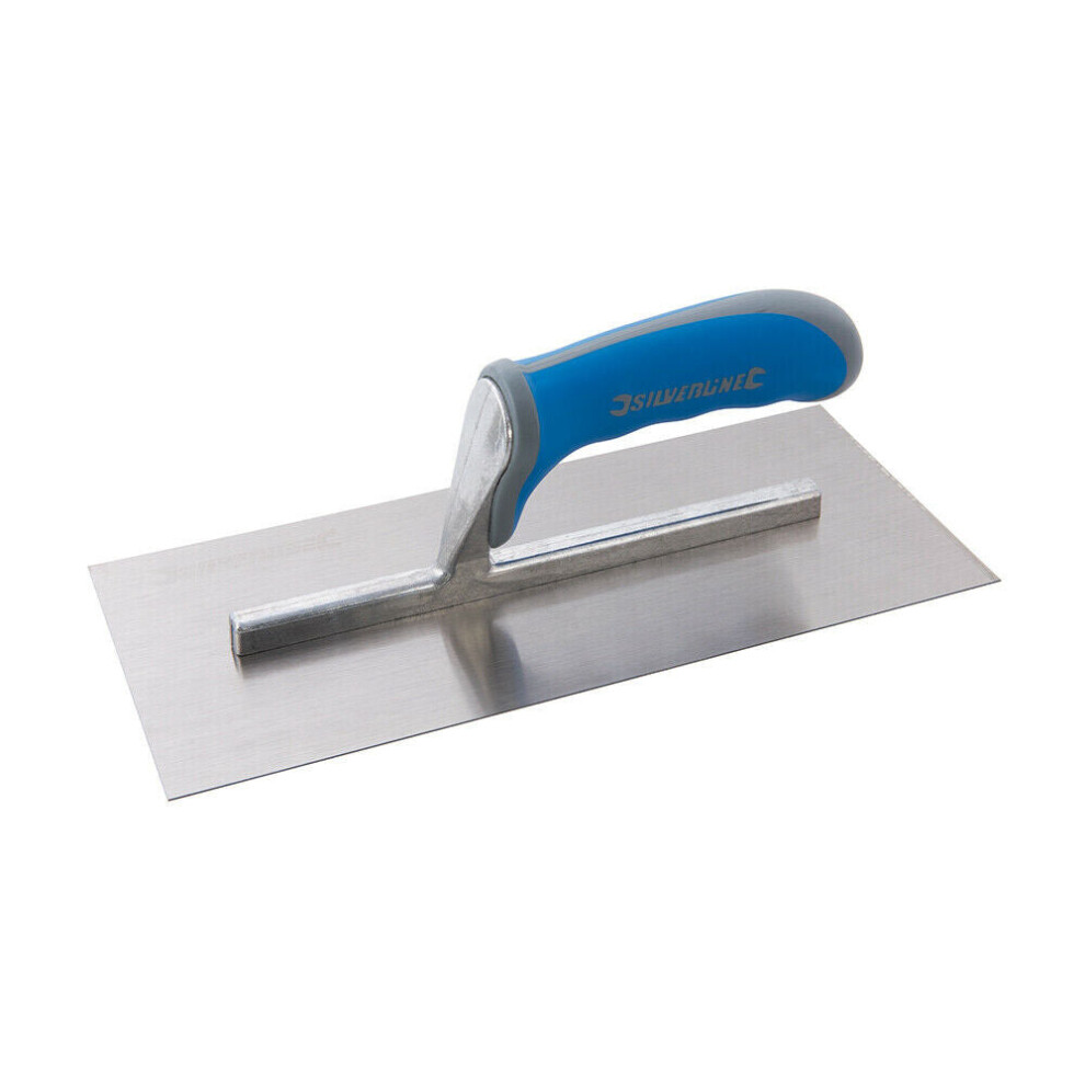 280mm x 120mm Steel Plastering Trowel Soft Grip Flat Skimming Finishing Tool