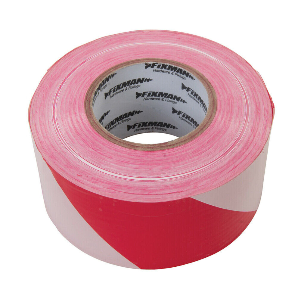 70mm x 500m Red White Hazard Tape Barrier / Barricade Cone Safety Marking Roll