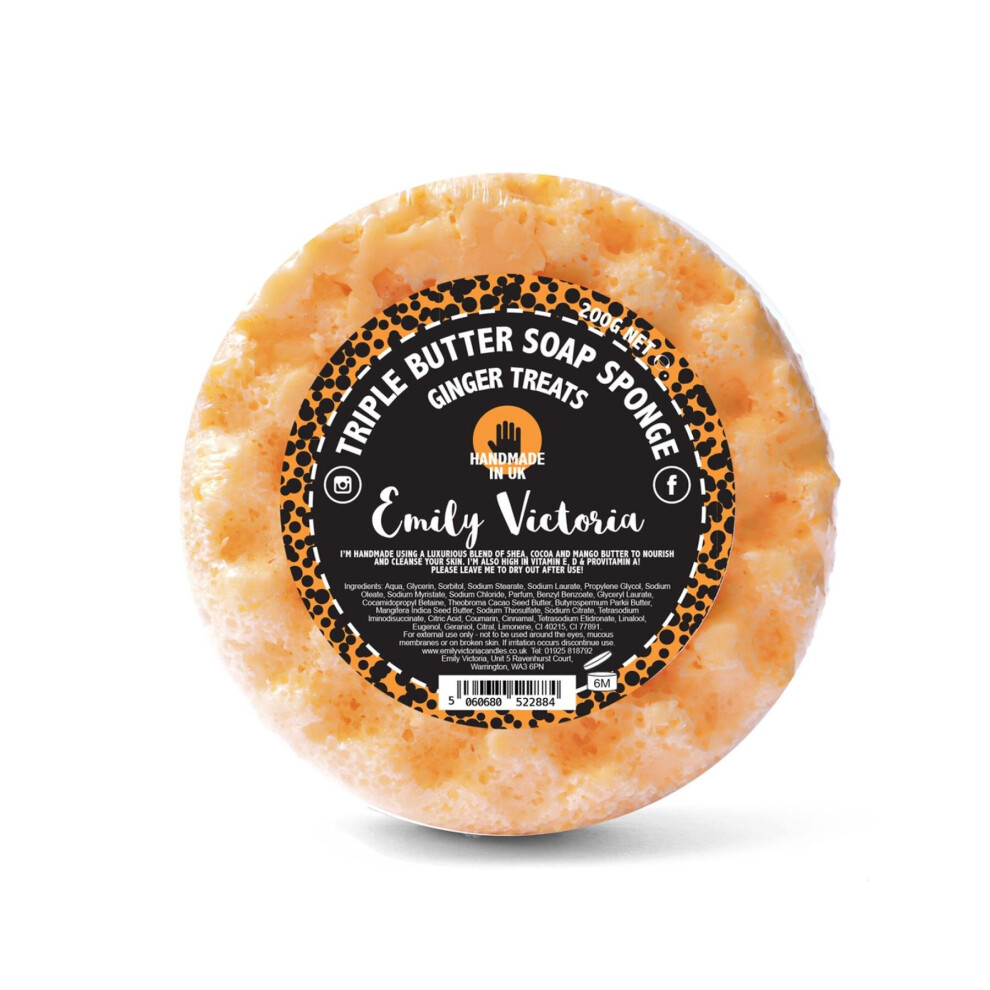 Emily Victoria Triple Butter Soap Sponge Scented 200G Ginger Treats
