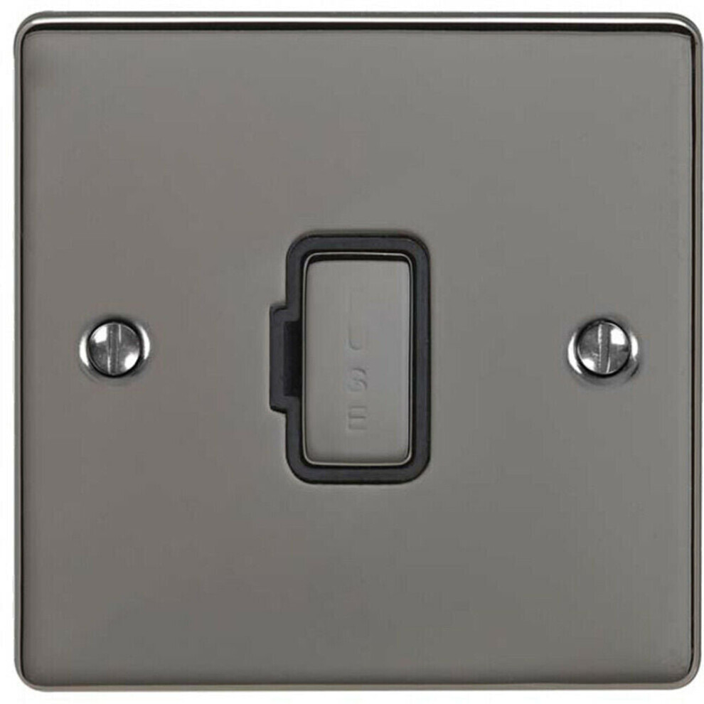 Loops 13A Dp Unswitched Fuse Spur Nickel & Mains Isolation Wall Plate Black