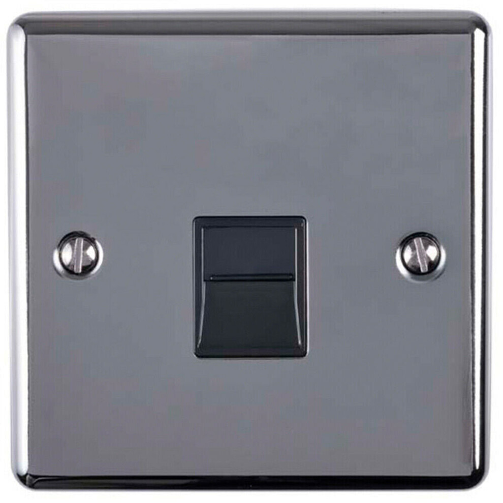 Bt Telephone Slave Extension Socket Black Nickel & Black Secondary Wall Plate 5056524221518