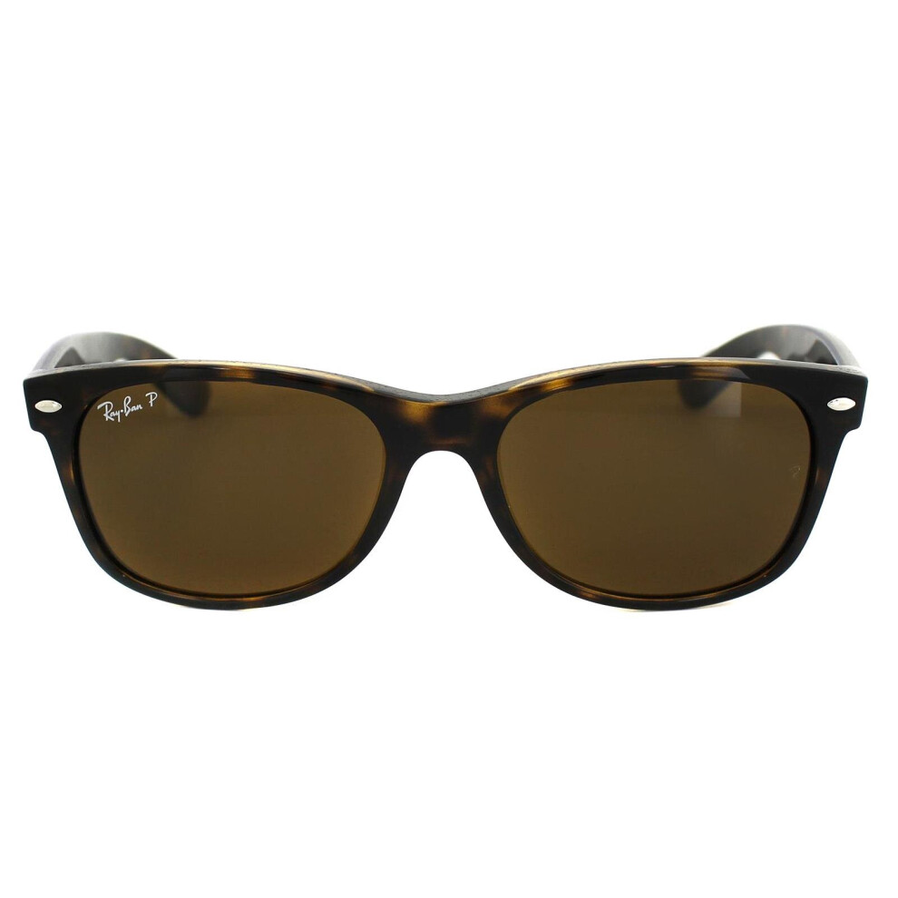 Ray-Ban Unisex Brown Rectangle Tortoise Polarized Sunglasses - Image 3
