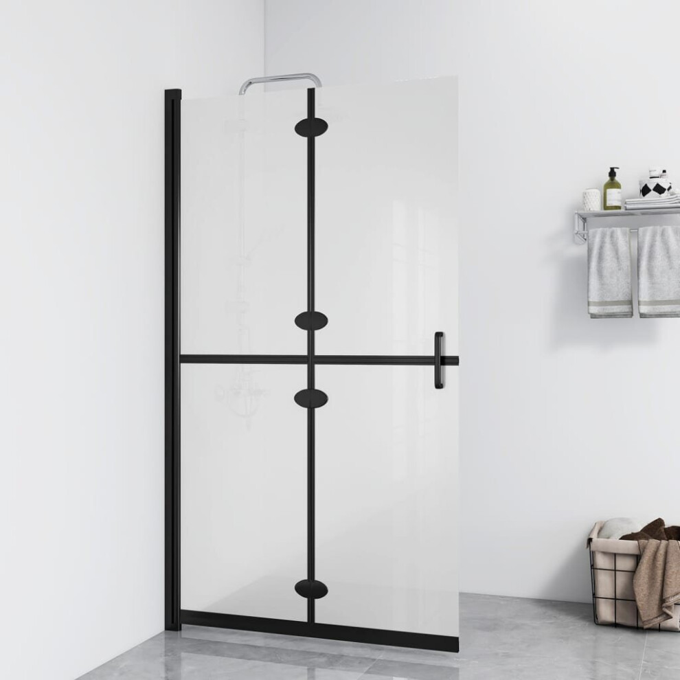 Vidaxl Foldable Walk-In Shower Wall Frosted Esg Glass Bathroom Shower Cubicle