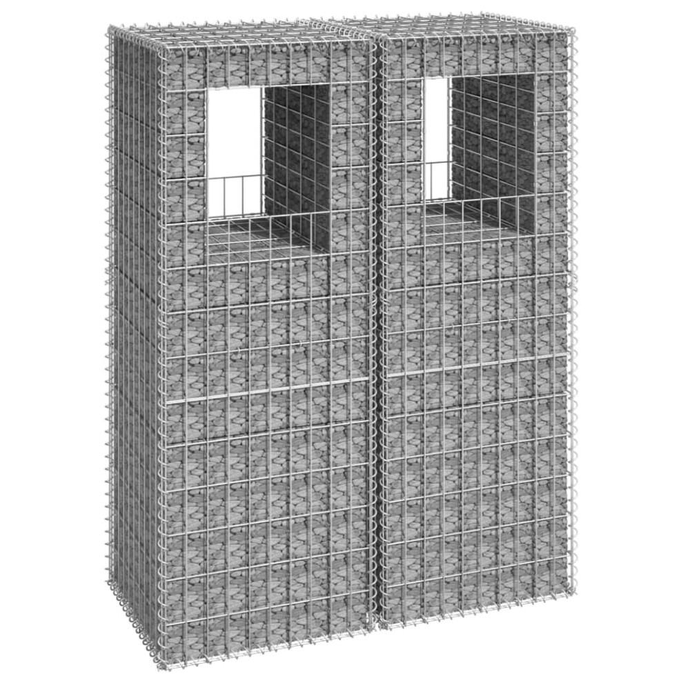 Vidaxl 2X Gabion Basket Posts Iron Patio Outdoor Garden Planter Gabion Post
