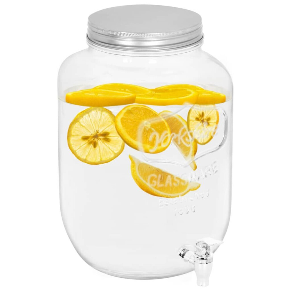 vidaXL Beverage Dispenser 8050 ml Glass Home Drinking Dispensing Unit Jar