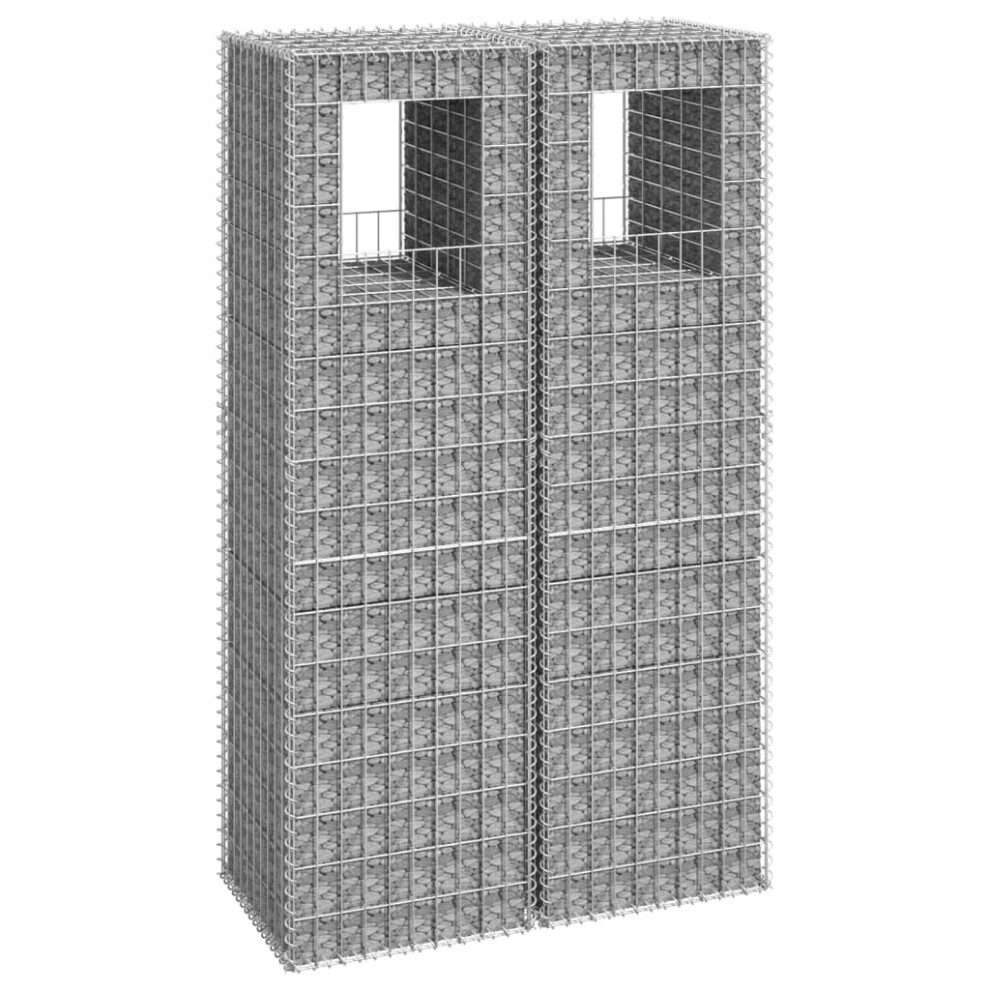 vidaXL 2x Gabion Basket Posts Iron Patio Outdoor Garden Planter Gabion Post