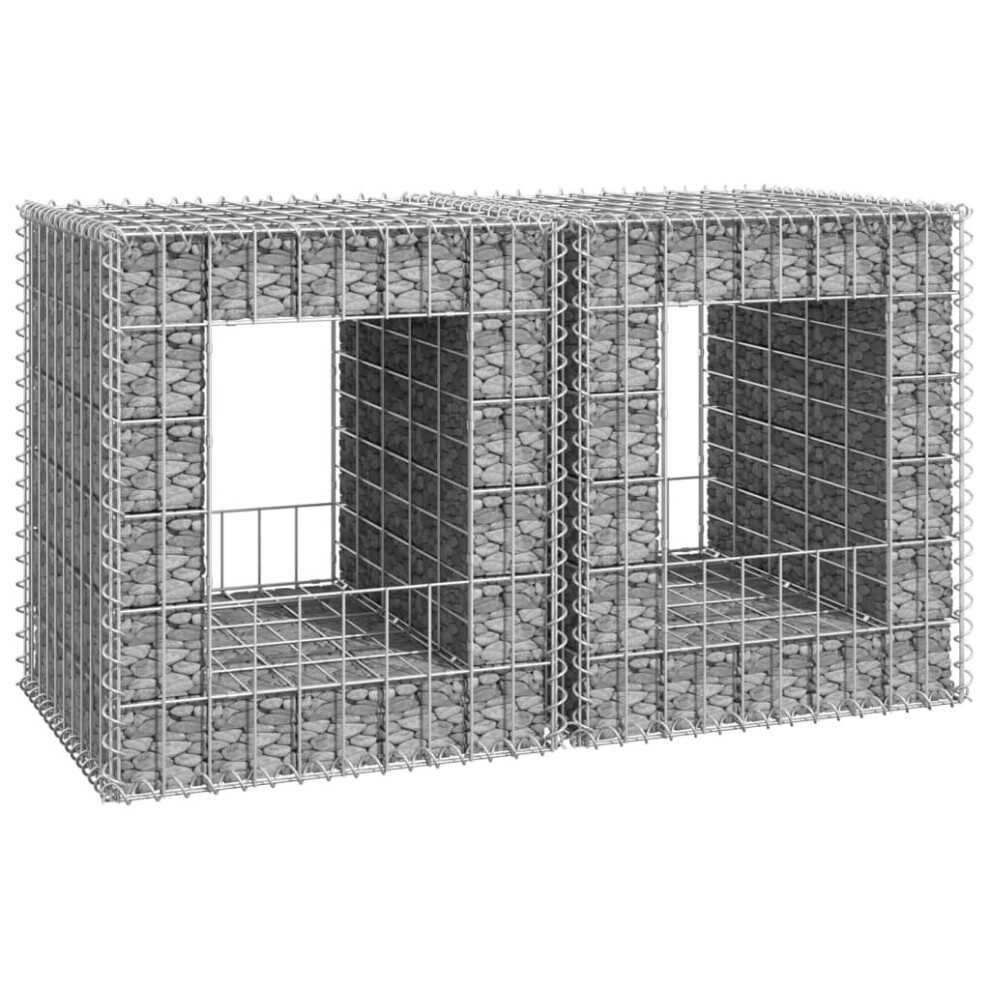 vidaXL 2x Gabion Basket Posts Iron Patio Outdoor Garden Planter Gabion Post