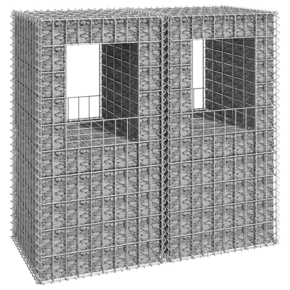 Vidaxl 2X Gabion Basket Posts Iron Patio Outdoor Garden Planter Gabion Post