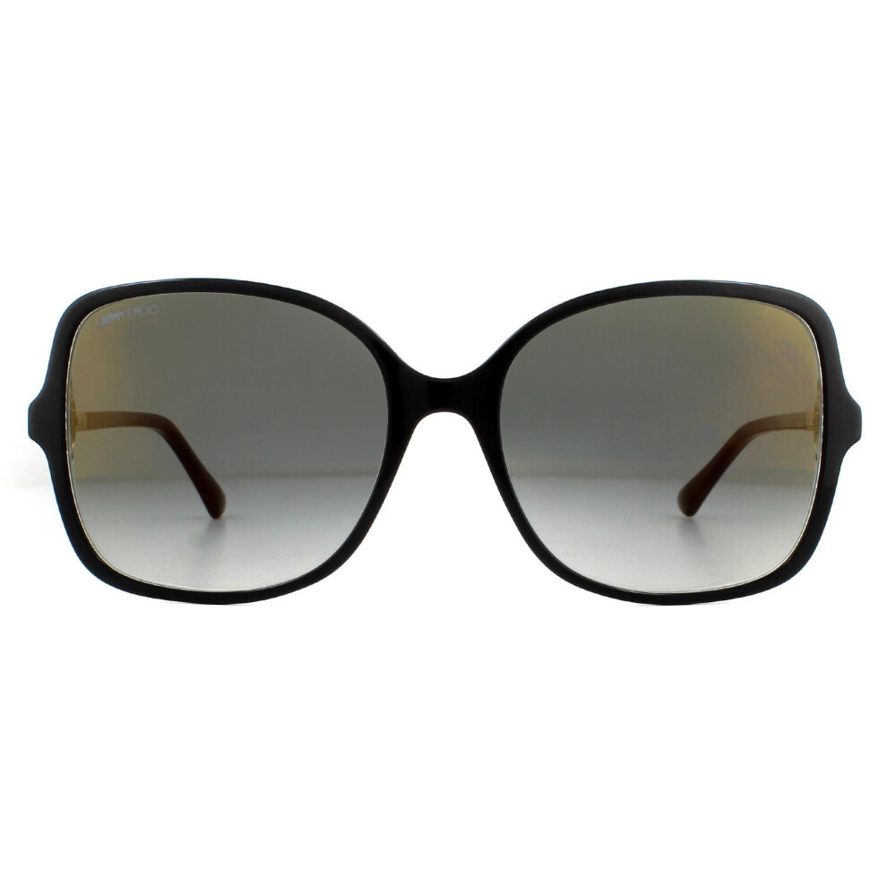 Fashion Black Transparent Grey Gradient Gold Mirror Sunglasses