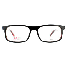 Óculos de Grau Hugo HG 1004 54/17/145 Preto Vermelho Armações de Acetato MASCULINO HG 1004