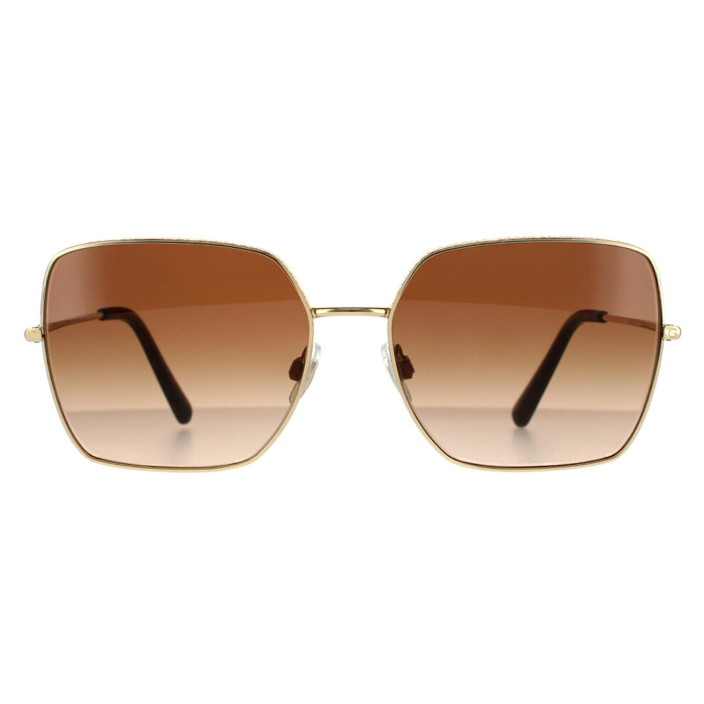 Dolce & Gabbana Sunglasses DG2242 02/13 Gold Dark Brown Gradient - Image 7