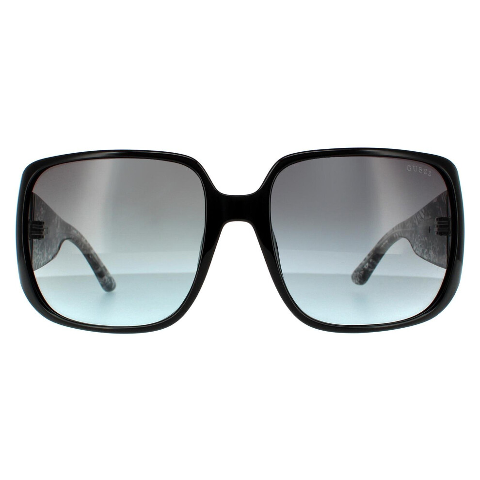 Guess Sunglasses Gu7682 01B Shiny Black Smoke Grey Gradient