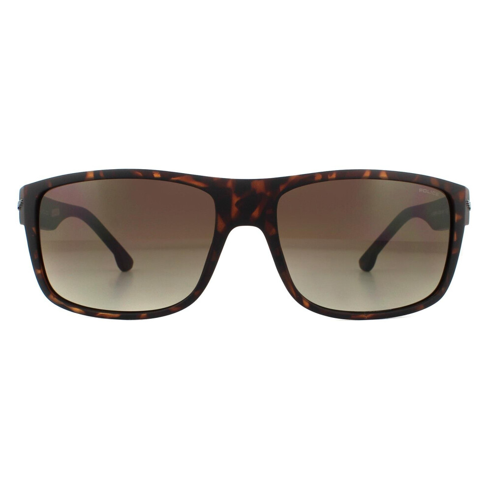 Rectangle Matte Dark Havana Smoke Brown Gradient Sunglasses