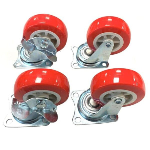 Rolson 75mm Heavy Duty Swivel Castor Wheels 4 pack Max Load 200Kg