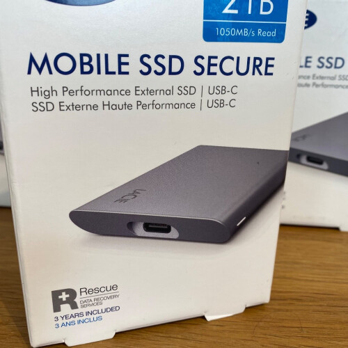 LaCie 2TB Mobile SSD Secure USB-C External Drive - 1,050 MB/s read, 1,000 MB/s write, USB-C, Mac/Windows/iPad, STKH2000800 2