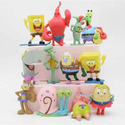 12PCS SpongeBob SquarePant Patrick Star Statue Figure Παιδικό παιχνίδι 1