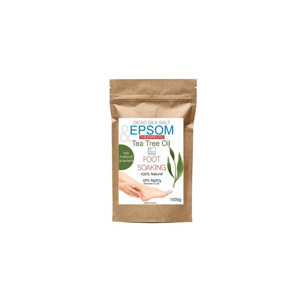 Bleu & Marine Bretania Tea Tree Epsom & Dead Sea Salt - Antifungal Foot Soak - Antibacterial Foot Bath - Relaxing Foot Bath - Fungal Infection Treatment - Toenail Fungu