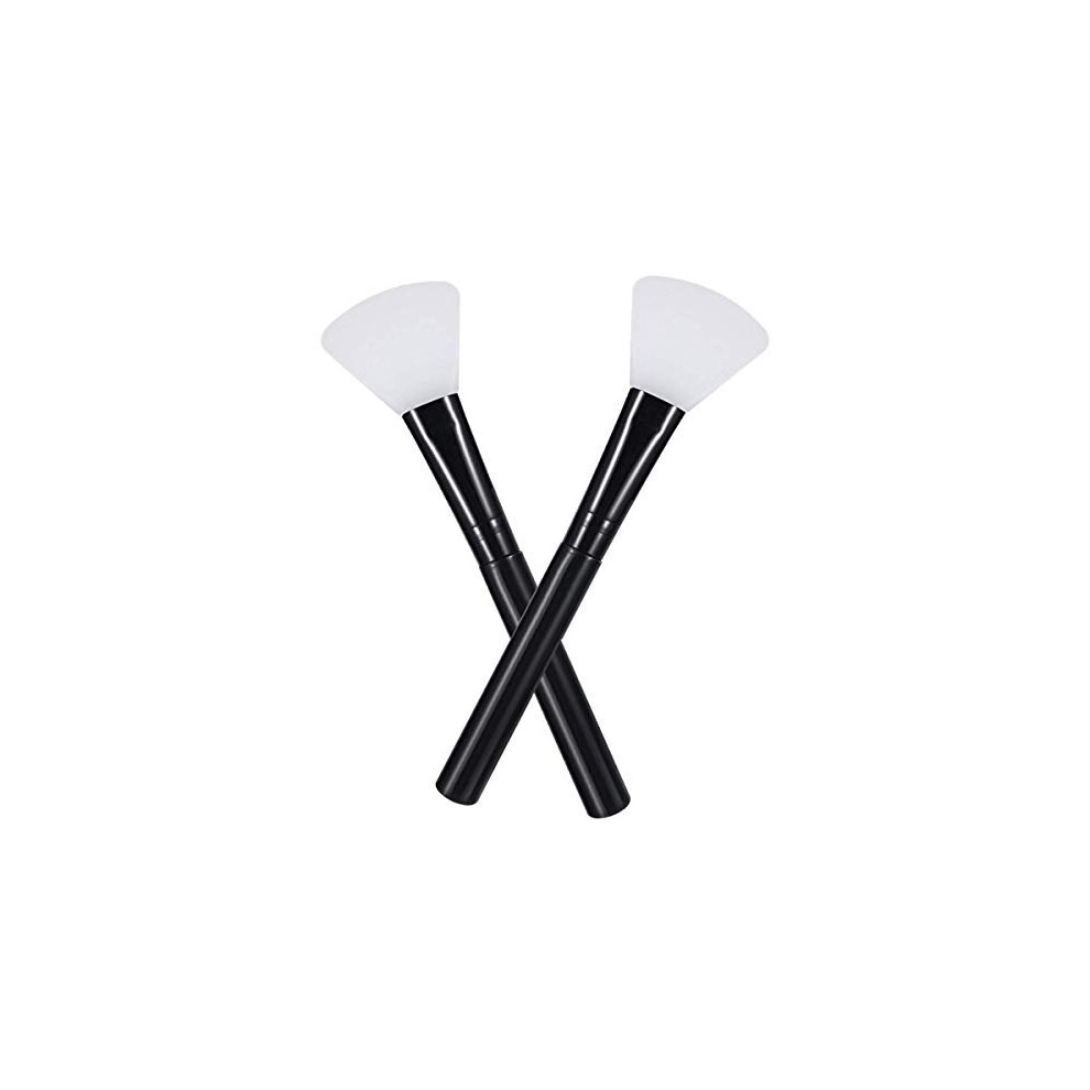 Happiton Face Mask Brush Silicone 2Pcs Flexible Facial Mud Mask Applicator Brush, Hairless Moisturizers Applicator Tools, Wood Handle Mask Applicator For