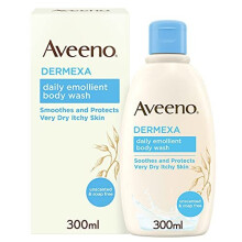 Aveeno Dermexa Daily Emollient Body Wash, Gently cleanses and Soothes, For Very Dry Itchy Also Eczema Prone Skin, 300 ml