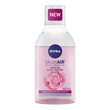 NIVEA MicellAIR Rose Water Micellar Water with Oil (400ml), Micellar Cleansing Water, Waterproof Makeup Remover, Rose Water Toner for Thorough Cl