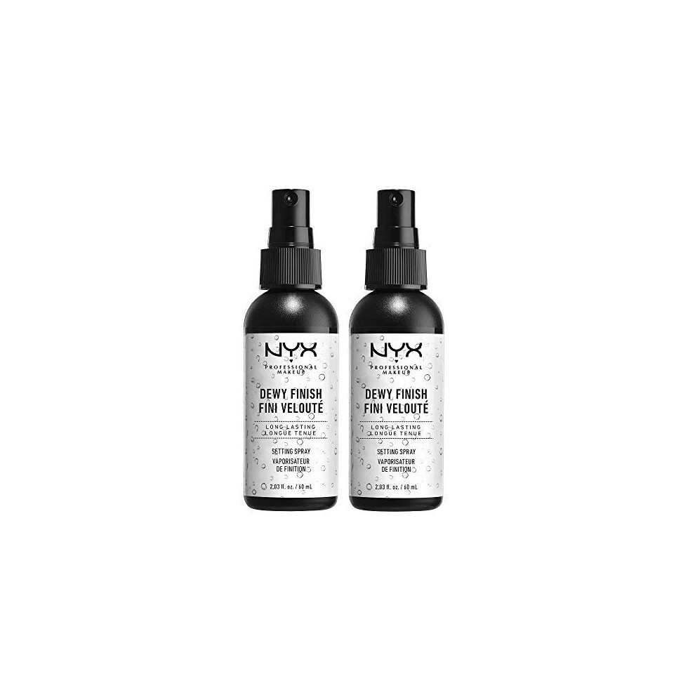 NYX Professional Makeup Setting Spray, Long Lasting Formula, Fixing, Lightweight, Vegan Formula, Dewy Finish, Pack of 2, 60 mL