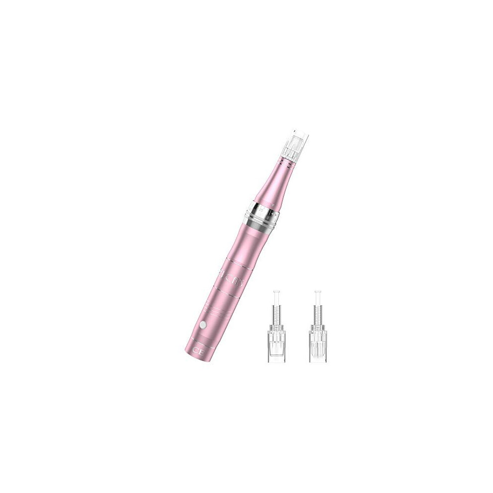 Dermapen Microneedling Pen, PELCAS Electric Microneedle Derma Pen with 12pins 36pins Nano Needles Cartridges Anti-Aging Skin Care Device Wrinkle
