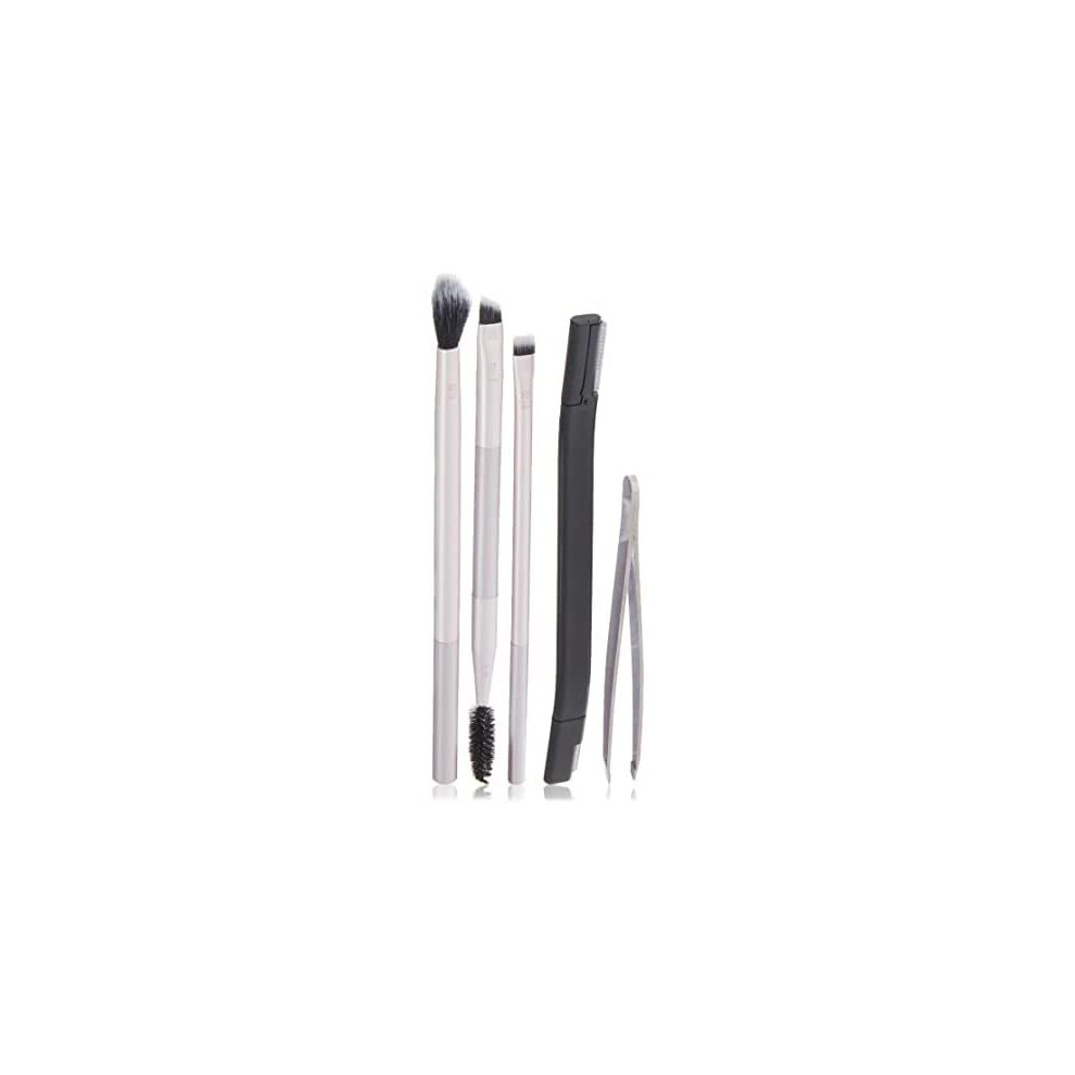 Real Techniques Limited Edition Brush, Blend, and Brow Holiday Kit, Stocking Stuffer, Brow Sculpting, Trimming, and Shaping, 5 Piece Gift Set