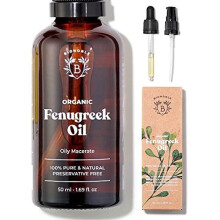 ORGANIC FENUGREEK OIL | Fenugreek Seed Oily Macerate made with Sunflower Oil | 100% Pure & Natural | Body, Chest, Buttocks, Hair, Nails | Vegan &