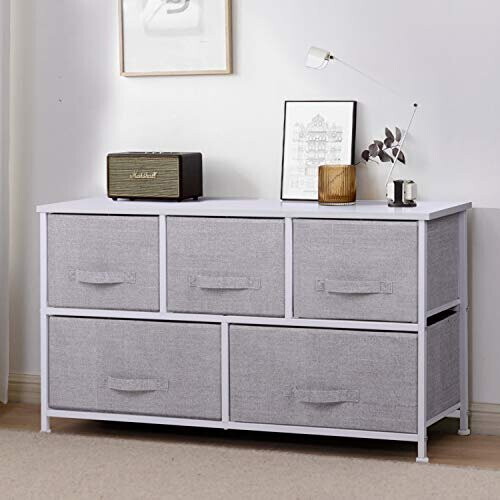 JEFFORDOUTLET Chest of Drawers, Unit Storage Cabinet Storage Chest for Bedroom,Living Room, Kids Room Fabric Closet Cloth Organizer