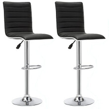 IntimaTe WM Heart Bar Stools Set of 2, Kitchen Stools with Backs, Breakfast Bar Stools, Faux Leather Bar Stools for Home Bar, Height Adjustable,