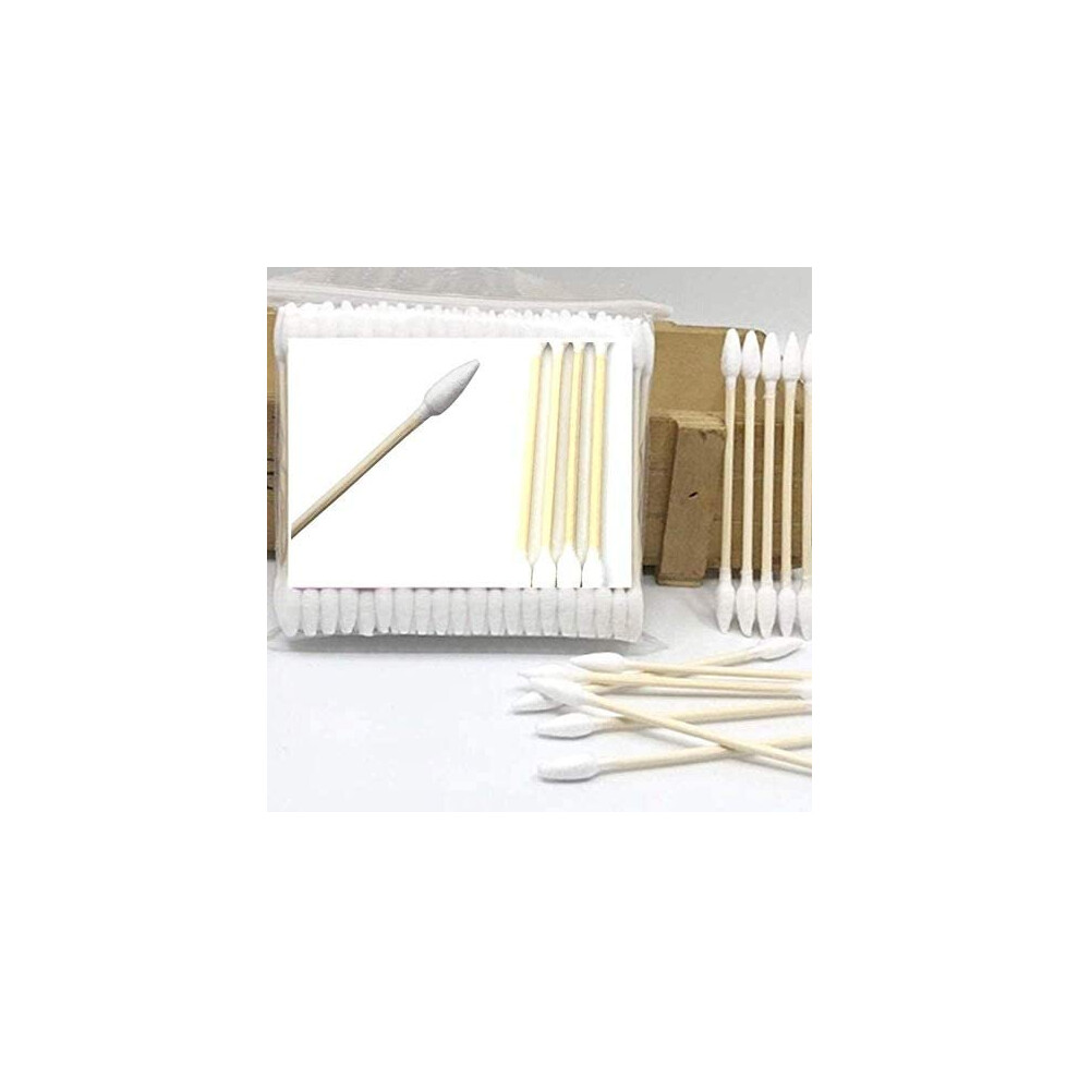 Silulcm 200 Pieces Cotton Swabs, Double Precision Tips With Paper Stick 100 Pieces 1 Pack (Pointed Shape)