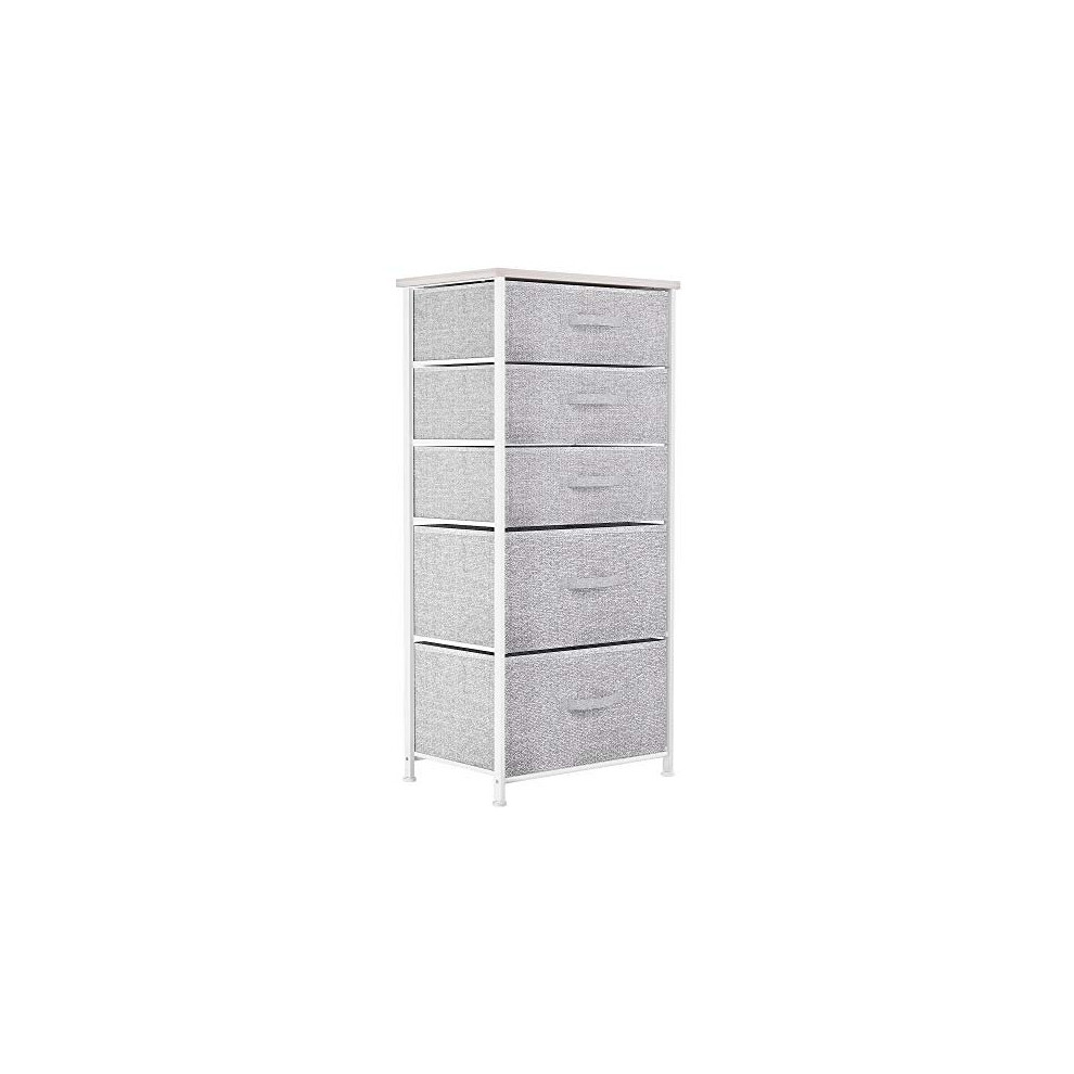 YITAHOME Chest of Drawers, Non-Woven Fabric 5-Drawer Storage Organizer Unit for Bedroom Living Room Closet, Sturdy Steel Frame, Easy Pull Fabric