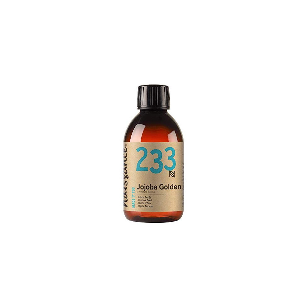 Naissance Golden Cold Pressed Jojoba Oil 250Ml - Pure & Natural, Unrefined, Vegan, Hexane Free, No Gmo - Ideal For Aromatherapy And As A Massage